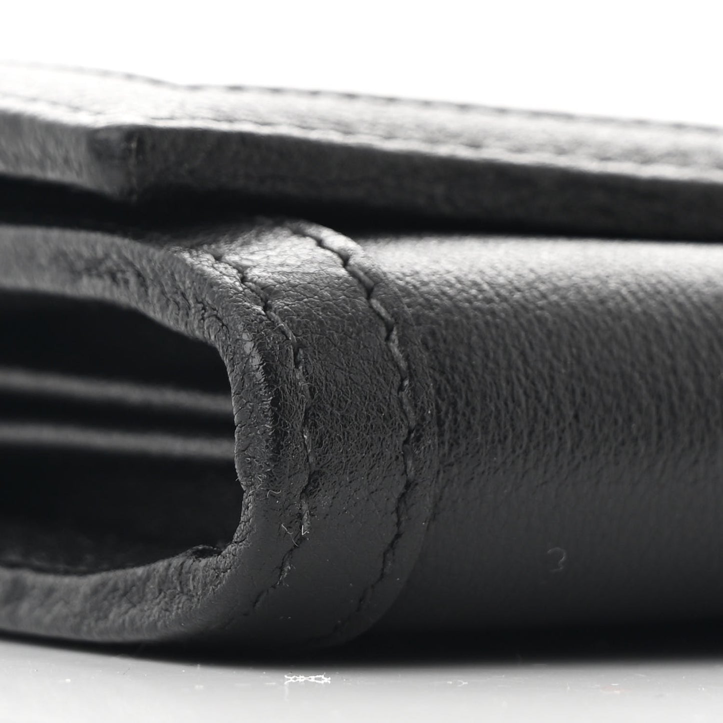 Wonka Grain Calfskin Diana Chain Wallet Black