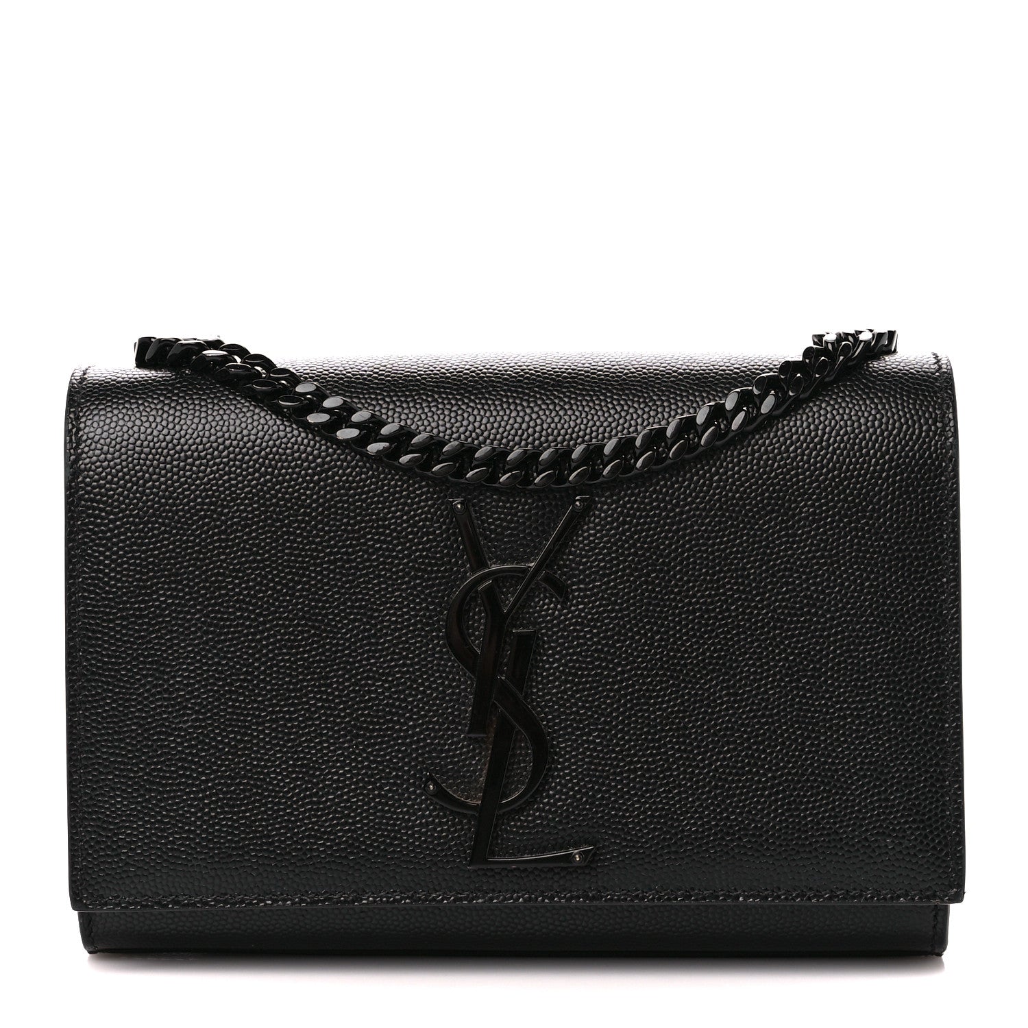 Saint Laurent Grain De Poudre Small Monogram Monochrome Kate Satchel Black 1 of 11