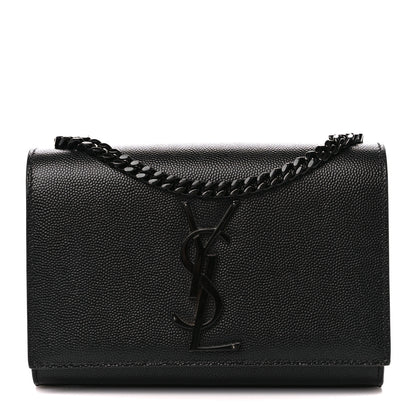 Saint Laurent Grain De Poudre Small Monogram Monochrome Kate Satchel Black 1 of 11