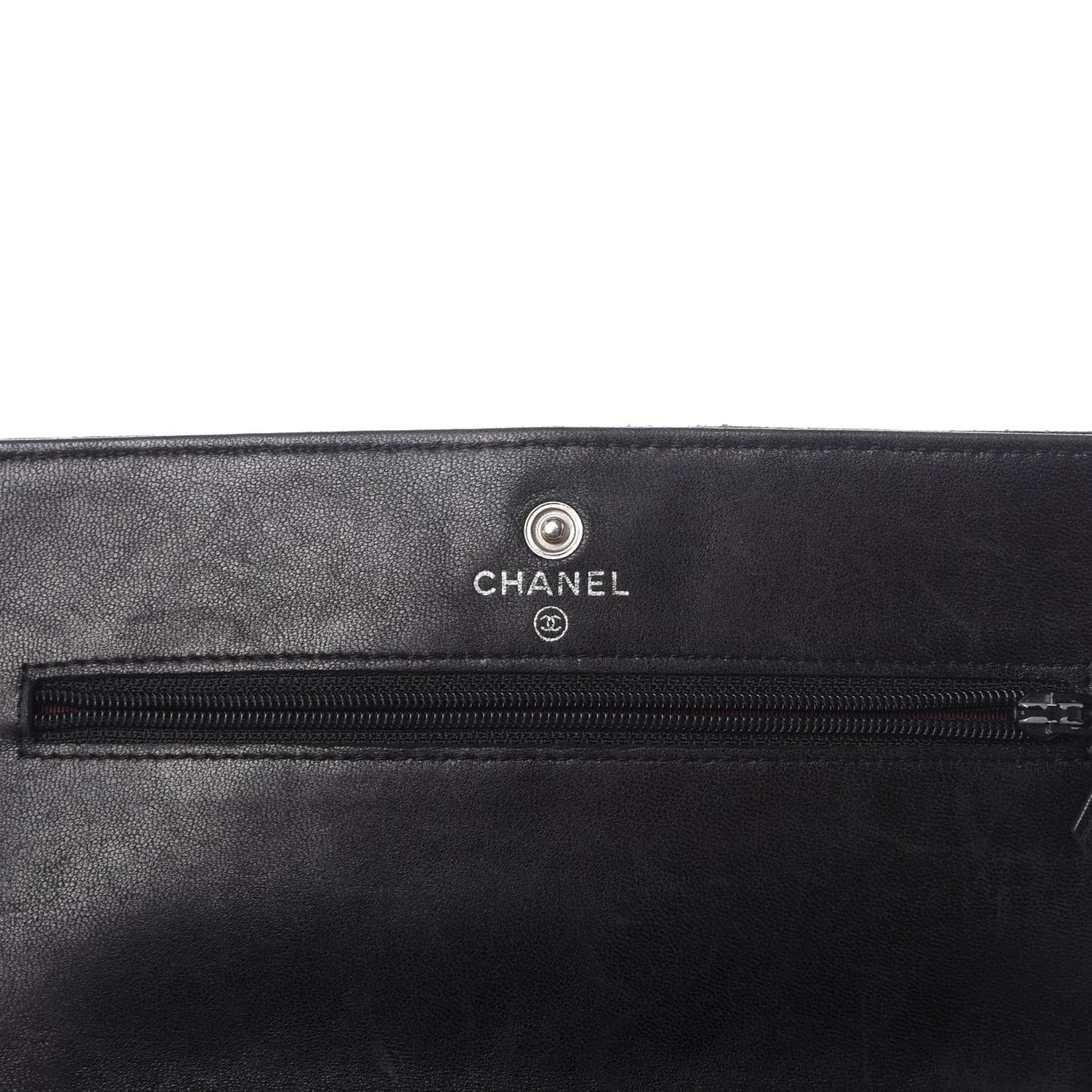 Lambskin Quilted Wallet On Chain WOC Black