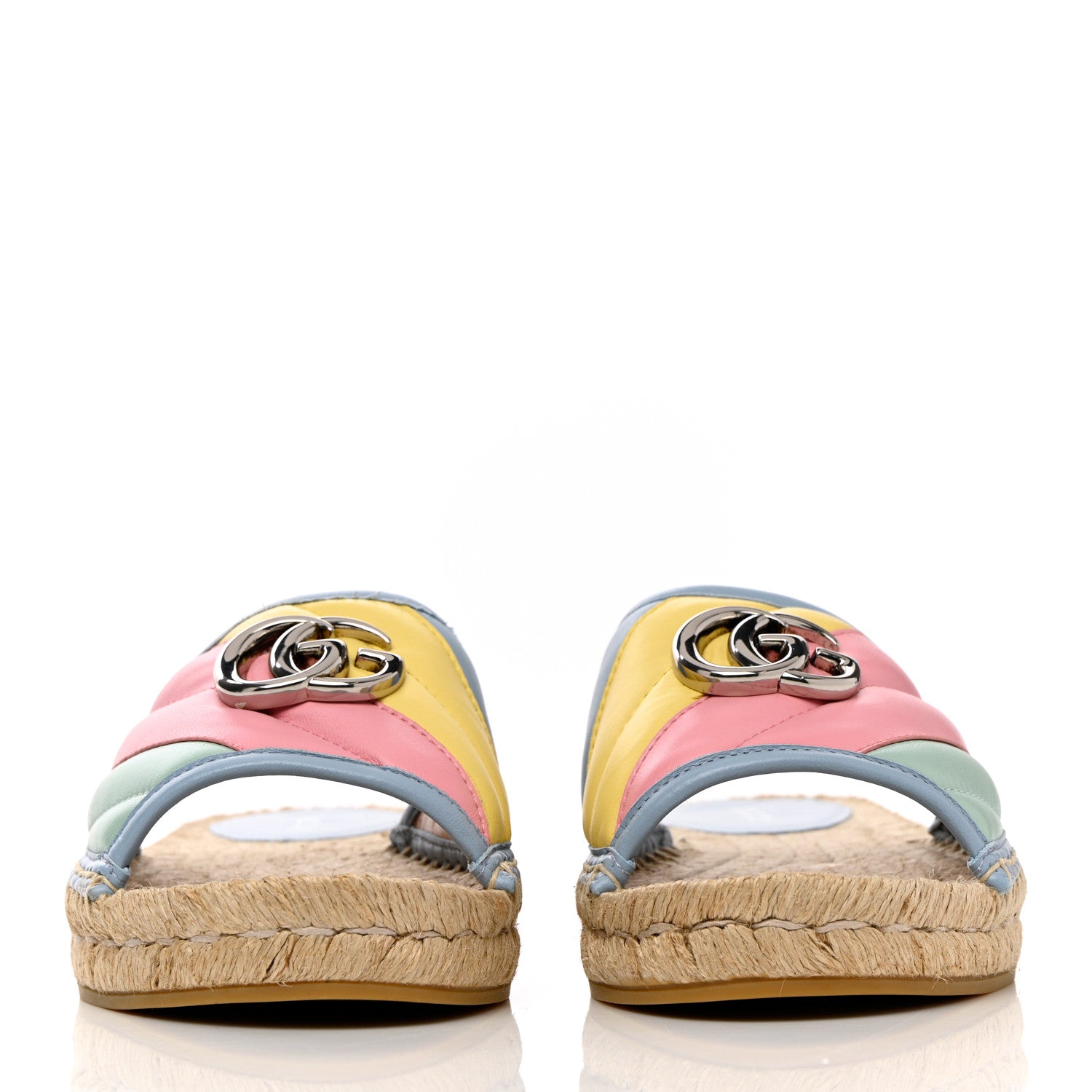 Gucci Nappa Matelasse Diagonal GG Marmont Espadrilles 36.5 Multicolor Pastel 2 of 11