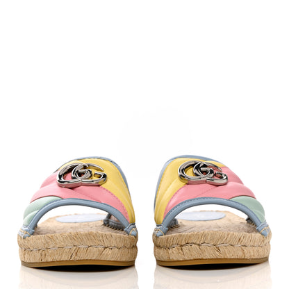 Gucci Nappa Matelasse Diagonal GG Marmont Espadrilles 36.5 Multicolor Pastel 2 of 11