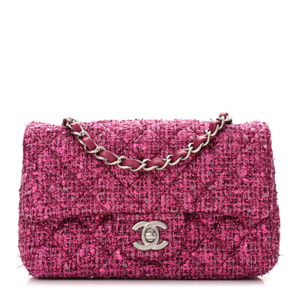 Chanel Metallic Tweed Quilted Mini Rectangular Flap Pink 1 of 11