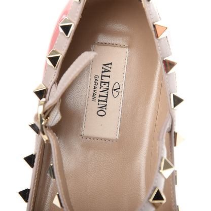 Valentino Garavani Patent Rockstud Cage Ballerina Flats 37 Ninphea Poudre 9 of 10