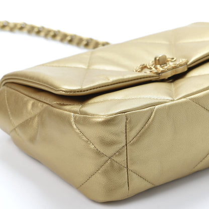 Chanel Metallic Goatskin Quilted Medium 19 Flap Gold 5 of 10