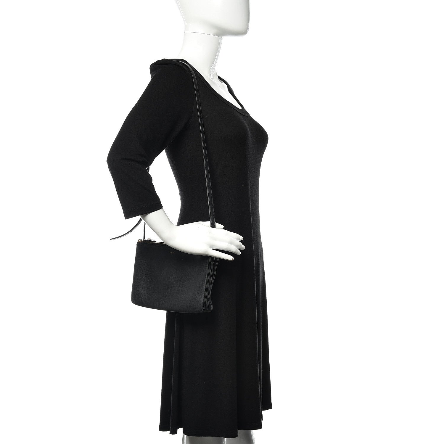 Celine Lambskin Small Trio Crossbody Bag Black 2 of 16