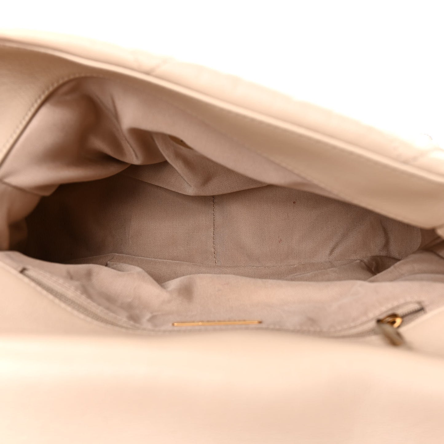 Lambskin Quilted Large Chanel 19 Flap Light Beige