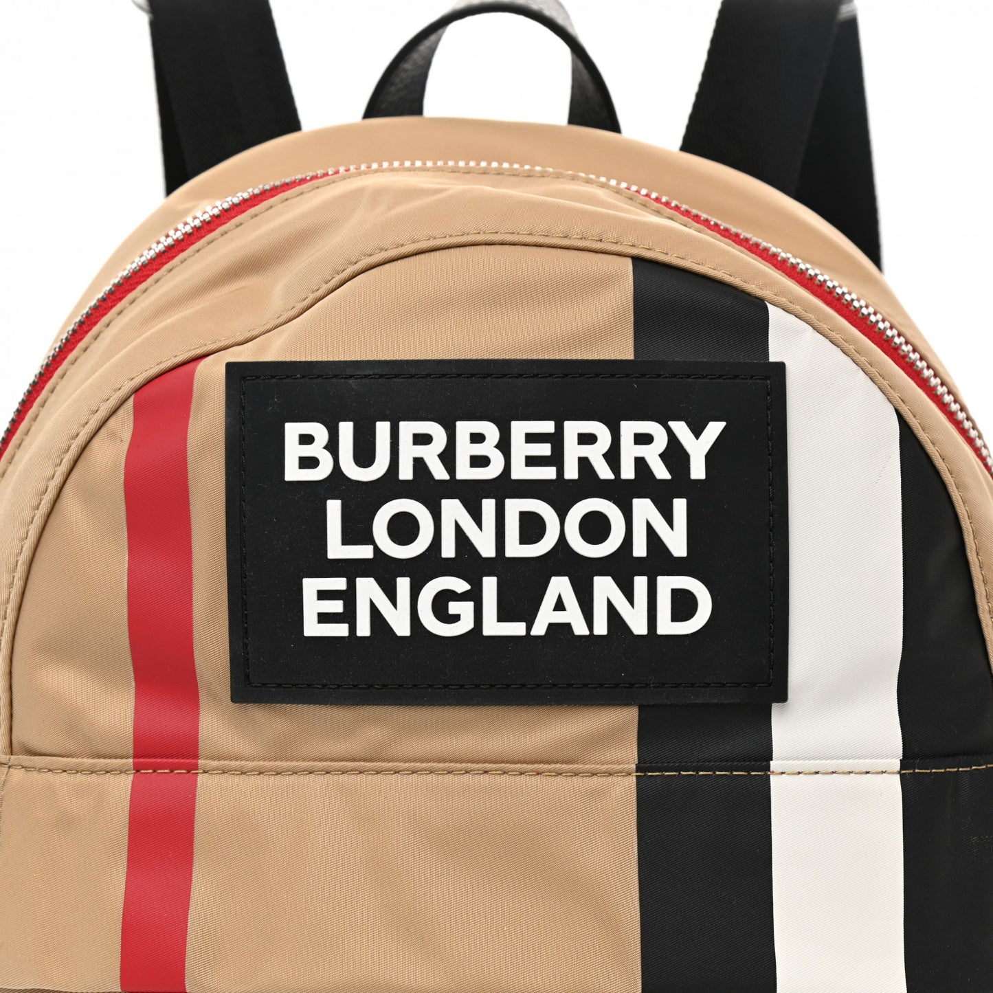 Econyl Logo Print Check Childrens Nico Backpack Archive Beige