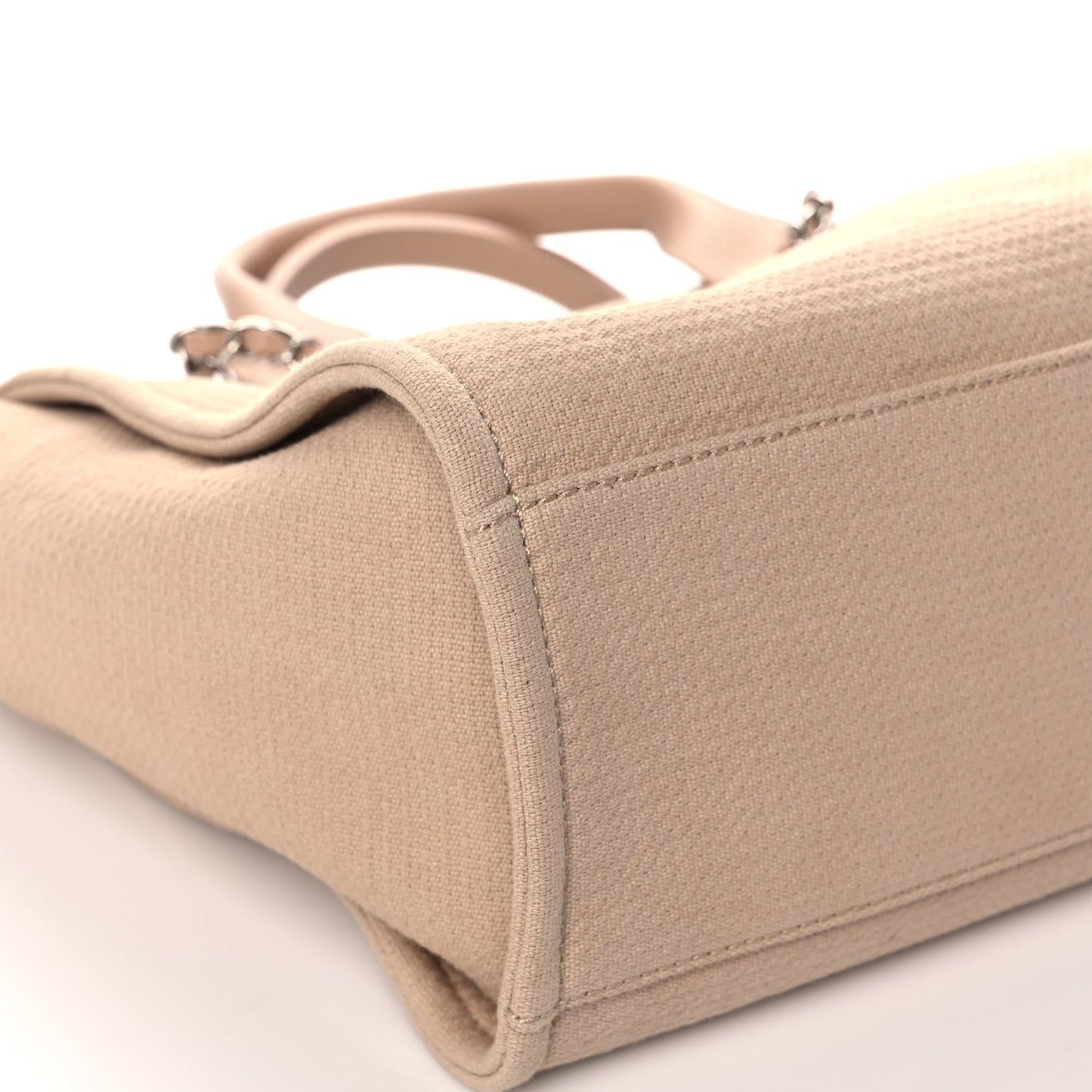 Mixed Fibers Small Deauville Tote Beige