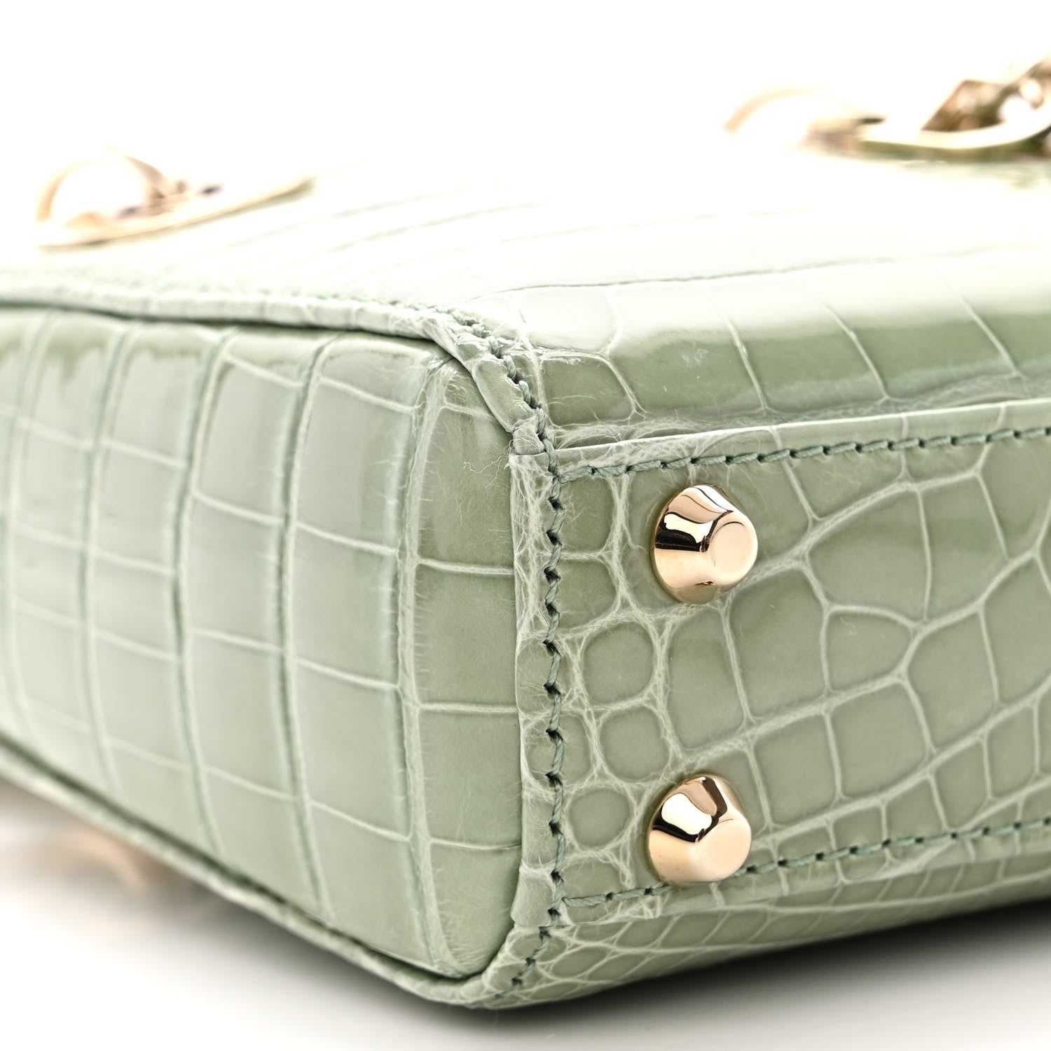 Christian Dior Shiny Crocodile Micro Lady Dior Green 9 of 12