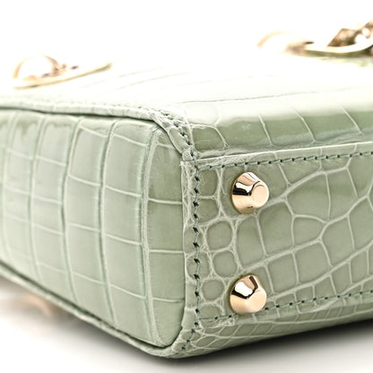 Christian Dior Shiny Crocodile Micro Lady Dior Green 9 of 12
