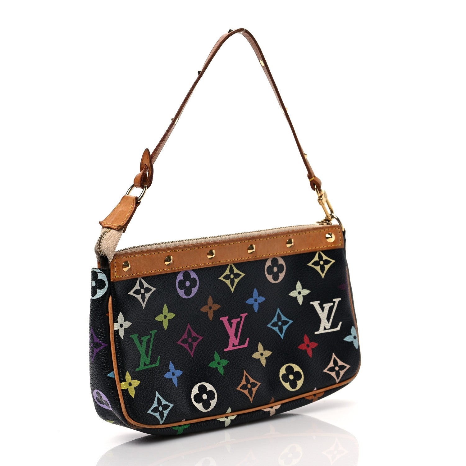 Louis Vuitton Monogram Multicolor Pochette Accessories Black 3 of 9