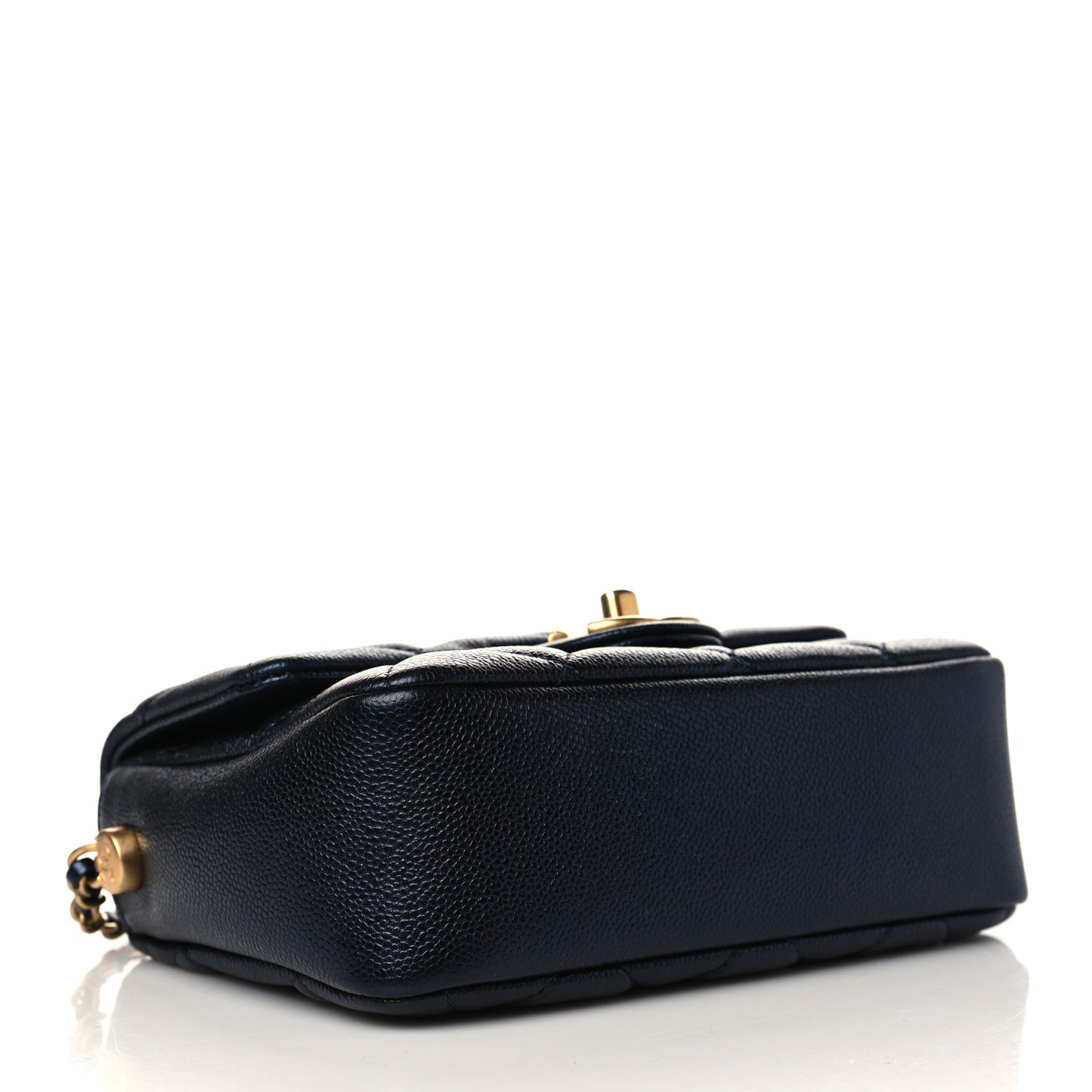 Iridescent Caviar Quilted Mini My Perfect Flap Dark Blue