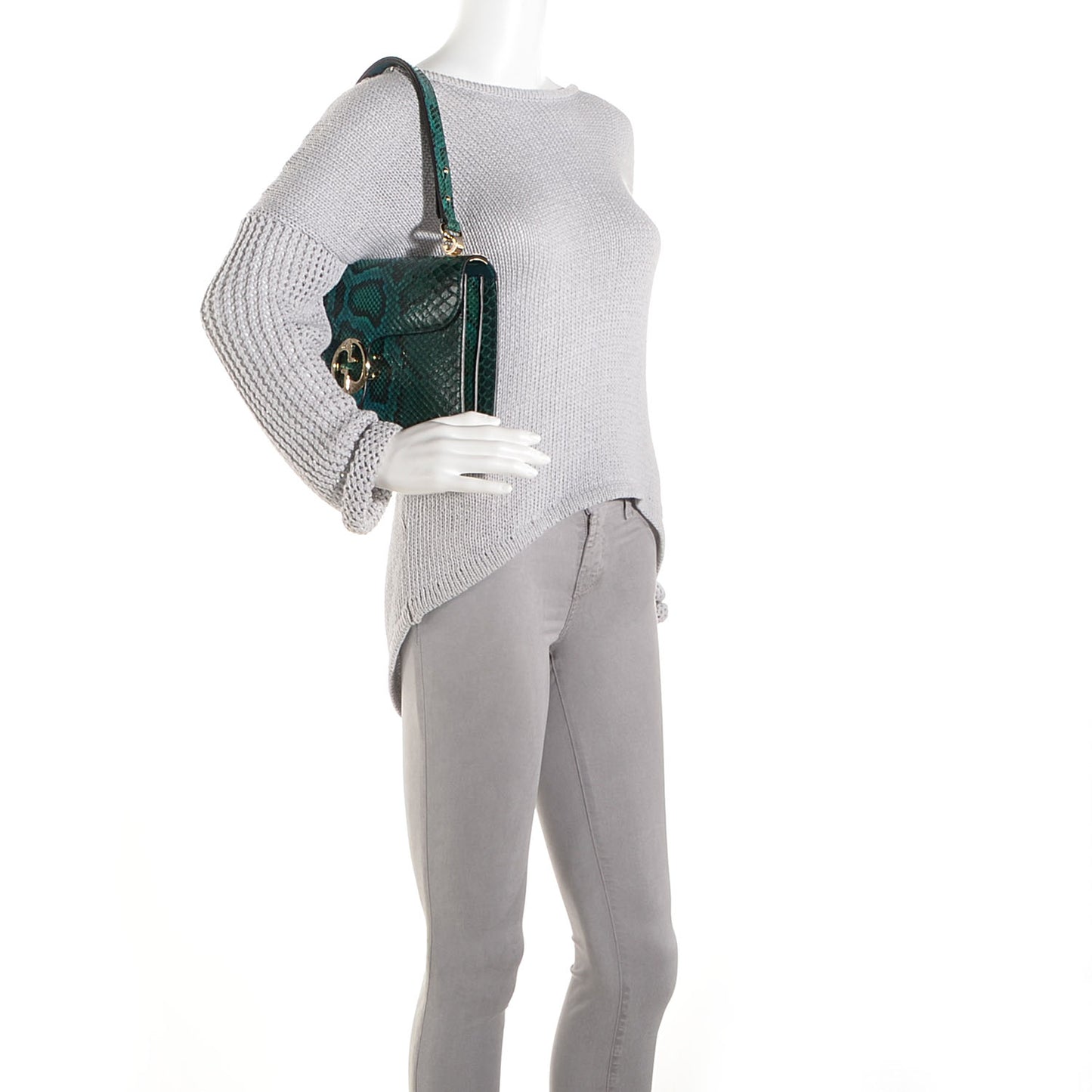 Python Medium 1973 Shoulder Flap Bag Malachite Green