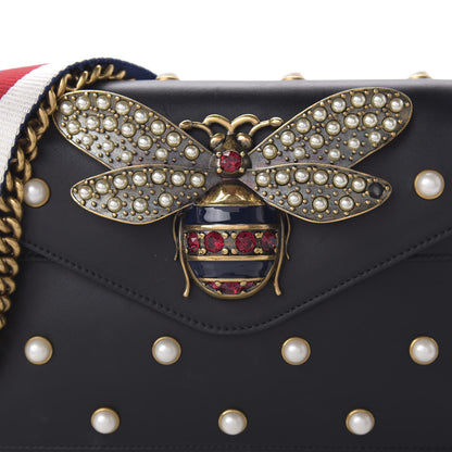 Gucci Nappa Pearl Studded Mini Queen Margaret Broadway Shoulder Bag Black 3 of 10