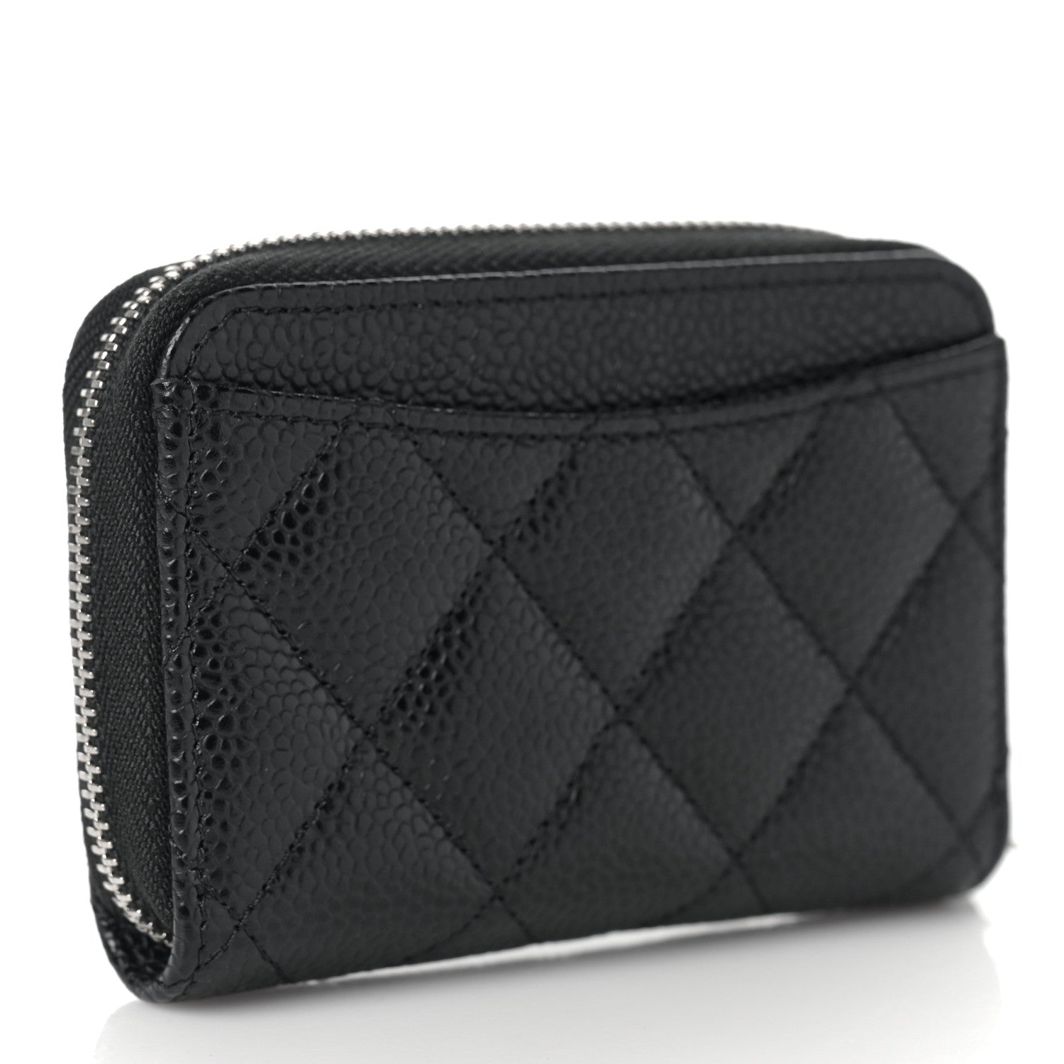 Chanel Caviar Quilted Zip Coin Purse Black 3 of 10