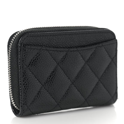 Chanel Caviar Quilted Zip Coin Purse Black 3 of 10