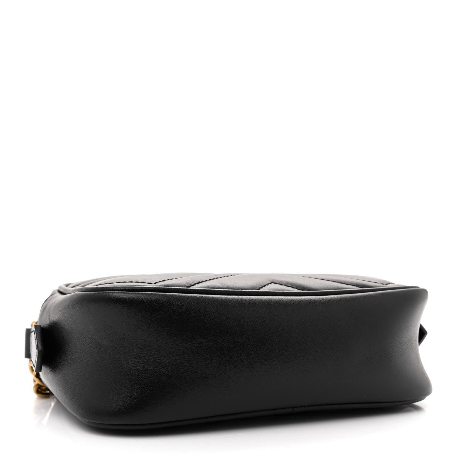 Gucci Calfskin Matelasse Mini GG Marmont Chain Shoulder Bag Black 4 of 12