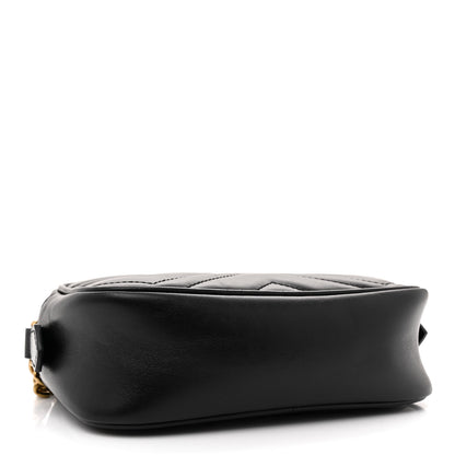 Gucci Calfskin Matelasse Mini GG Marmont Chain Shoulder Bag Black 4 of 12