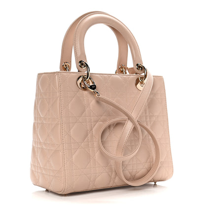 Christian Dior Lambskin Cannage Medium Lady Dior Rose Poudre 3 of 10