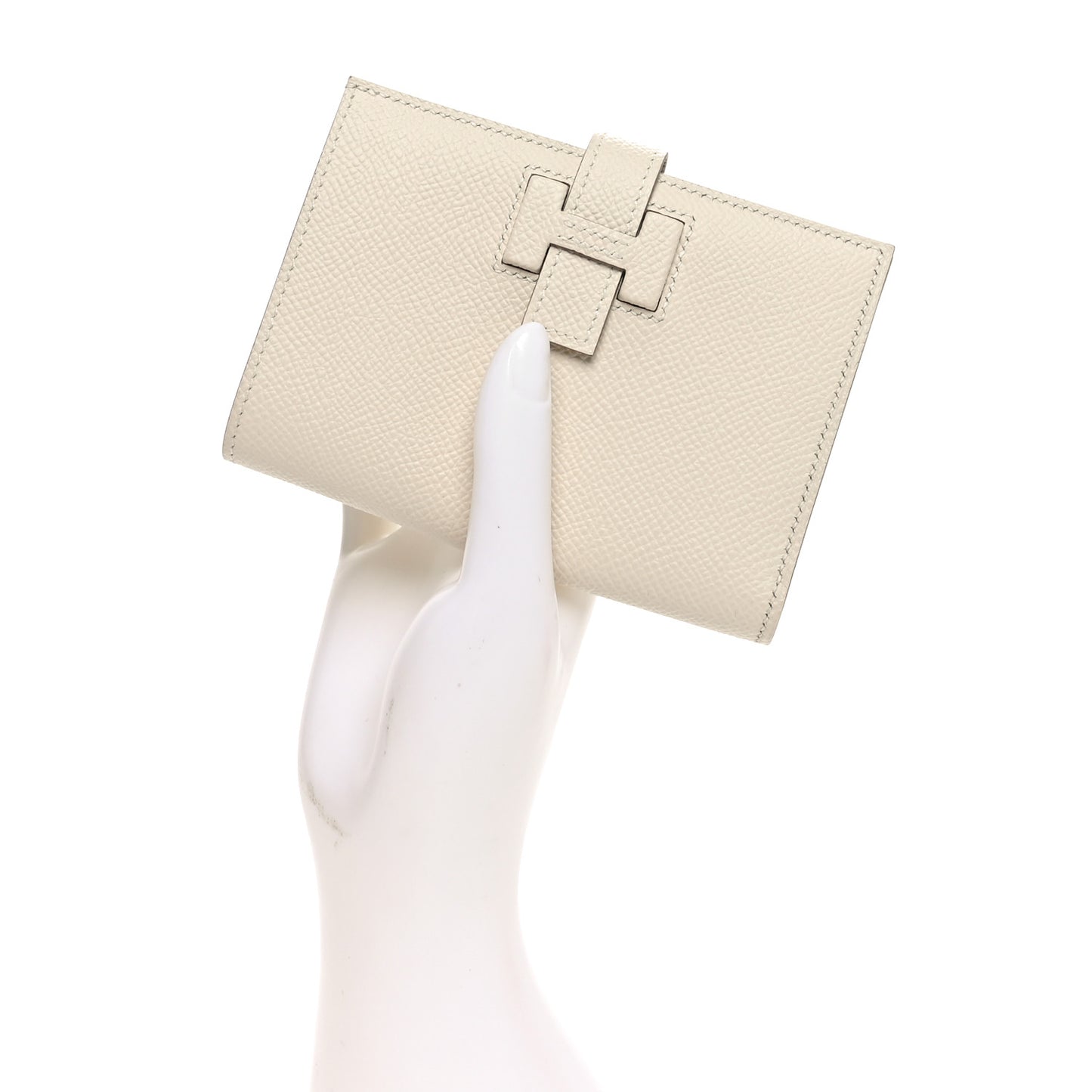 Epsom New H Passant Compact Wallet Craie