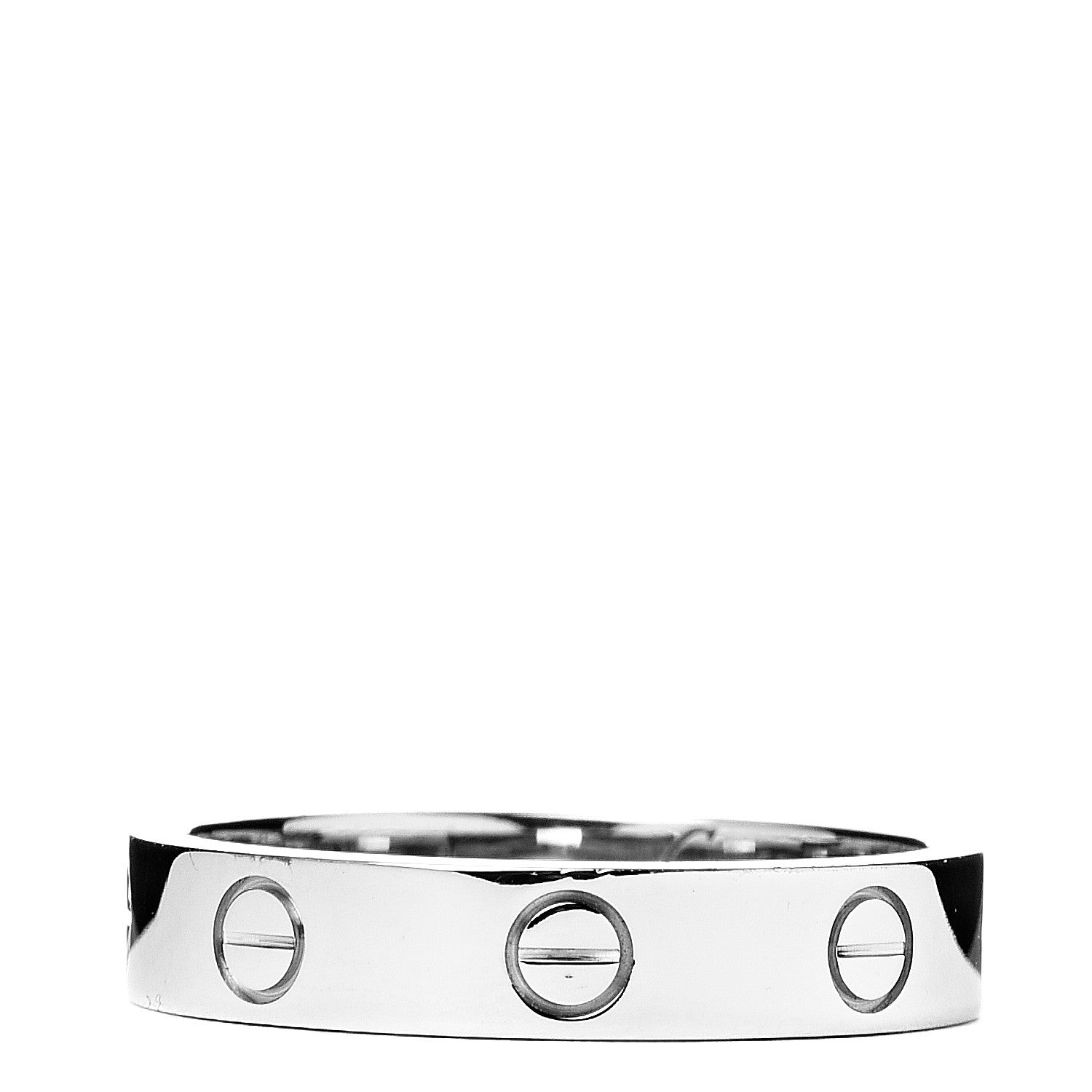 Cartier 18K White Gold Diamond 4mm LOVE Wedding Band Ring 53 6.25 3 of 6