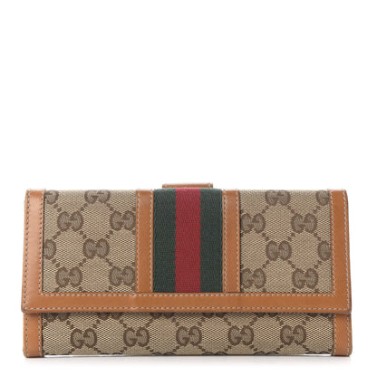 Gucci Monogram Vintage Web Continental Wallet Tobacco 1 of 8