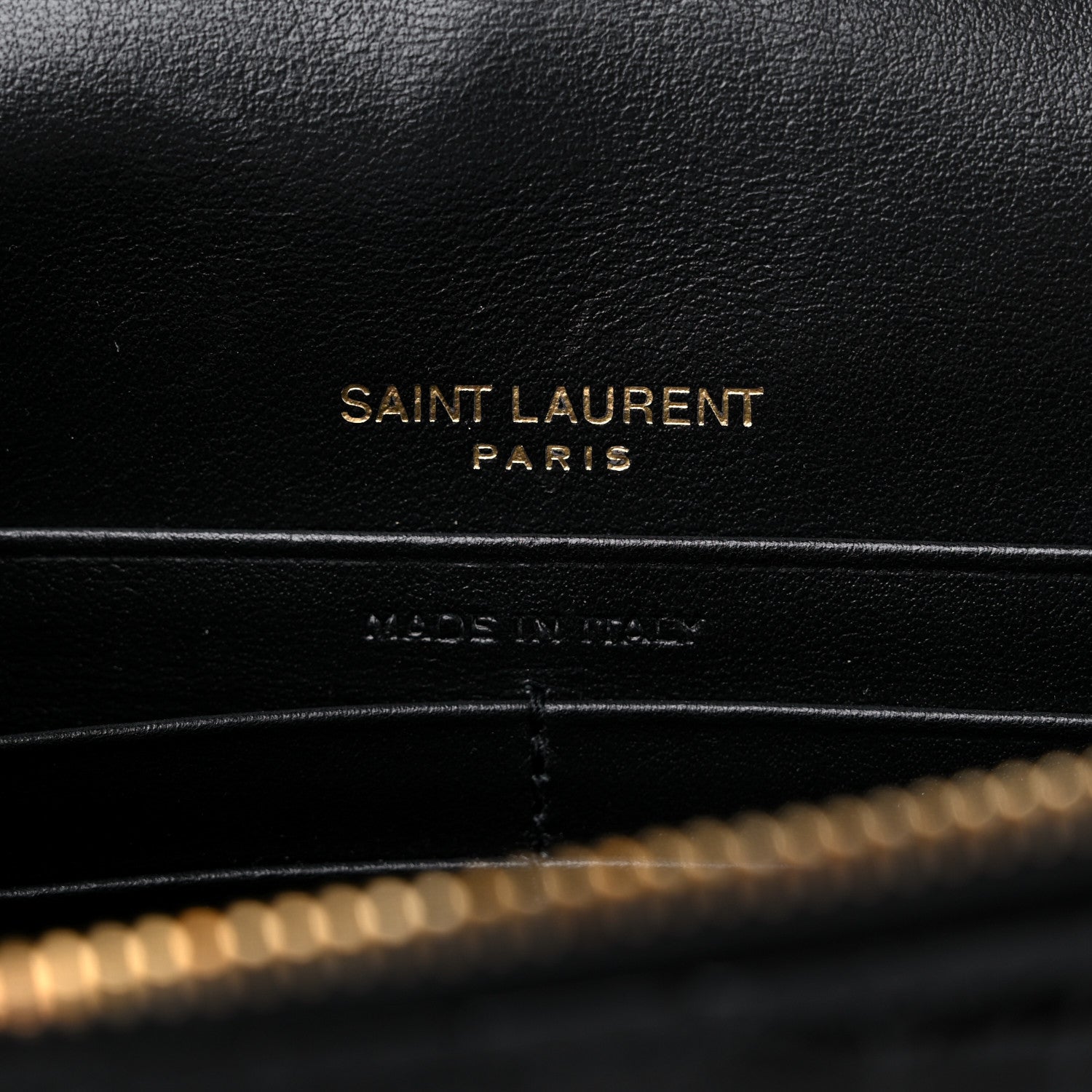 Saint Laurent Calfskin Crocodile Embossed Kate Monogram Tassel Chain Wallet Black 6 of 8