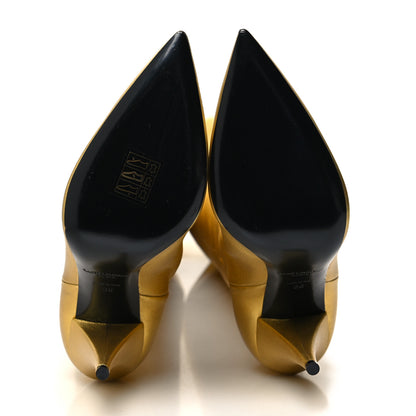 Saint Laurent Metallic Calfskin Kiki Over The Knee Boots 36 Gold 5 of 8