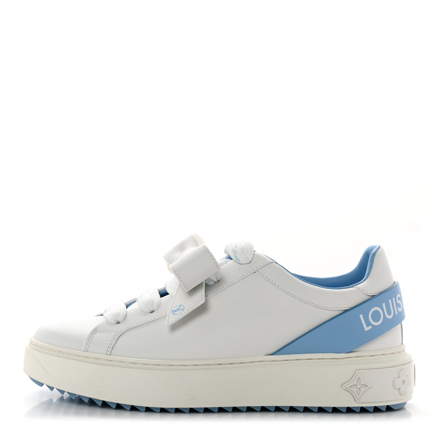 Calfskin Time Out Bow Sneakers 37.5 Blue