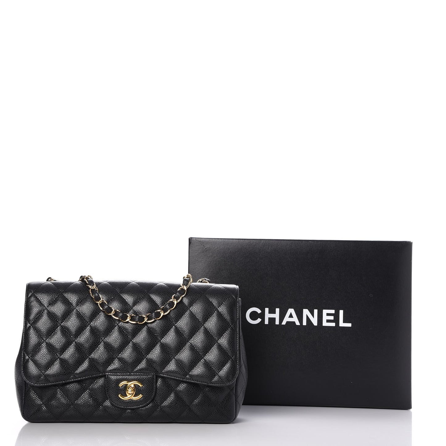 Caviar Quilted Jumbo Single Flap Black