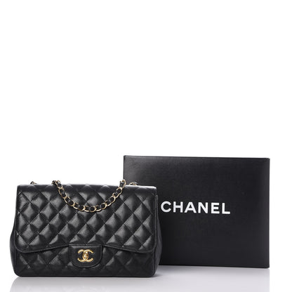 Chanel Caviar Quilted Jumbo Single Flap Black 15 of 15