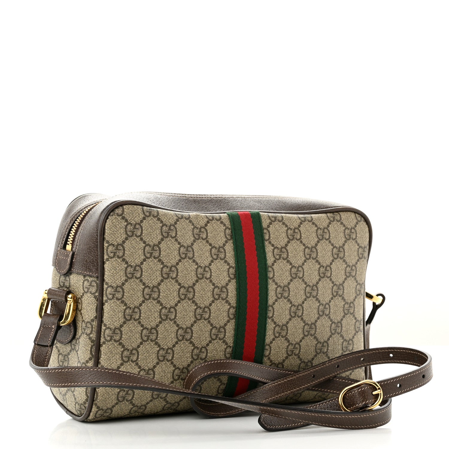 Gucci GG Supreme Monogram Web Small Ophidia Shoulder Bag Brown 3 of 10