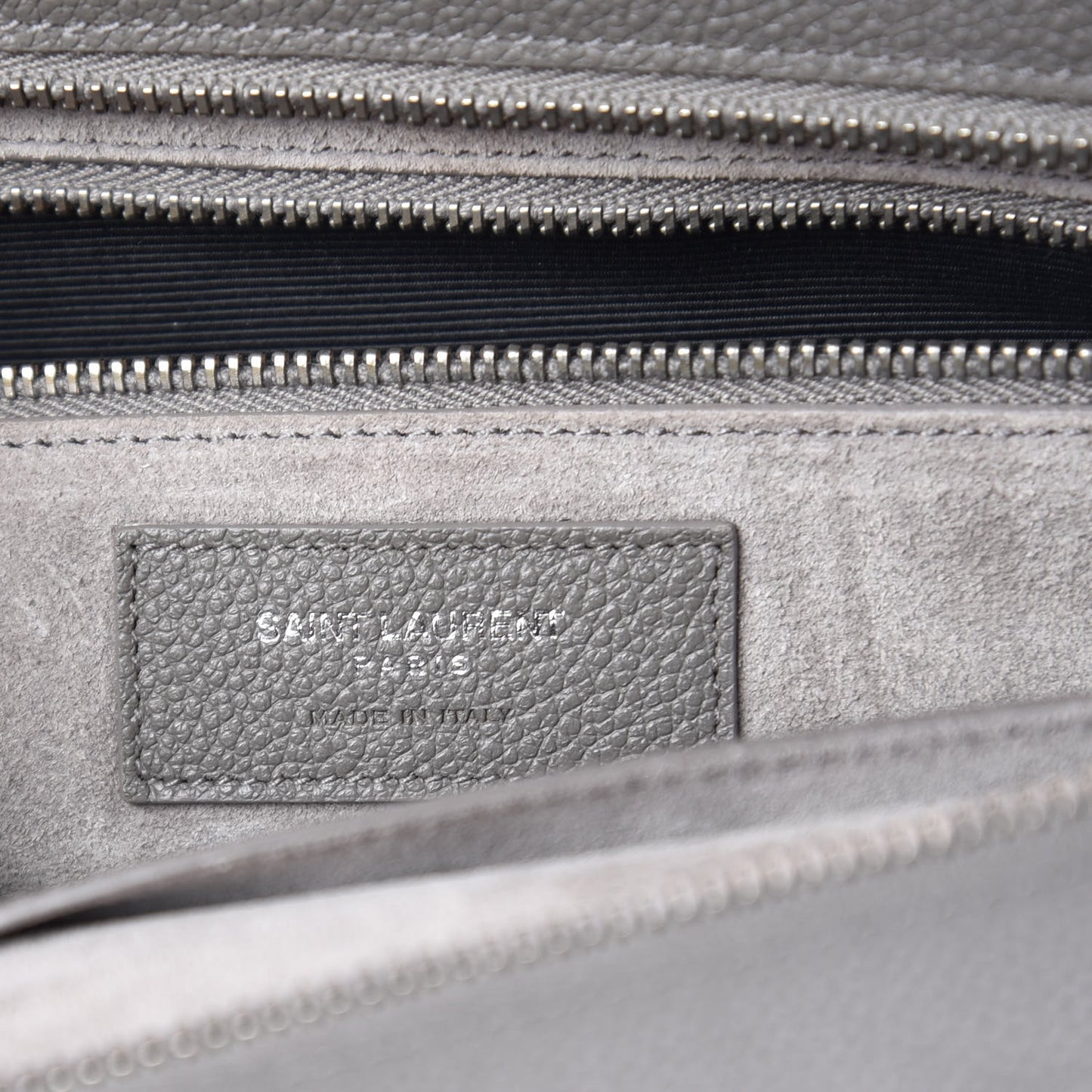 Grained Calfskin Small Cabas Rive Gauche Fog