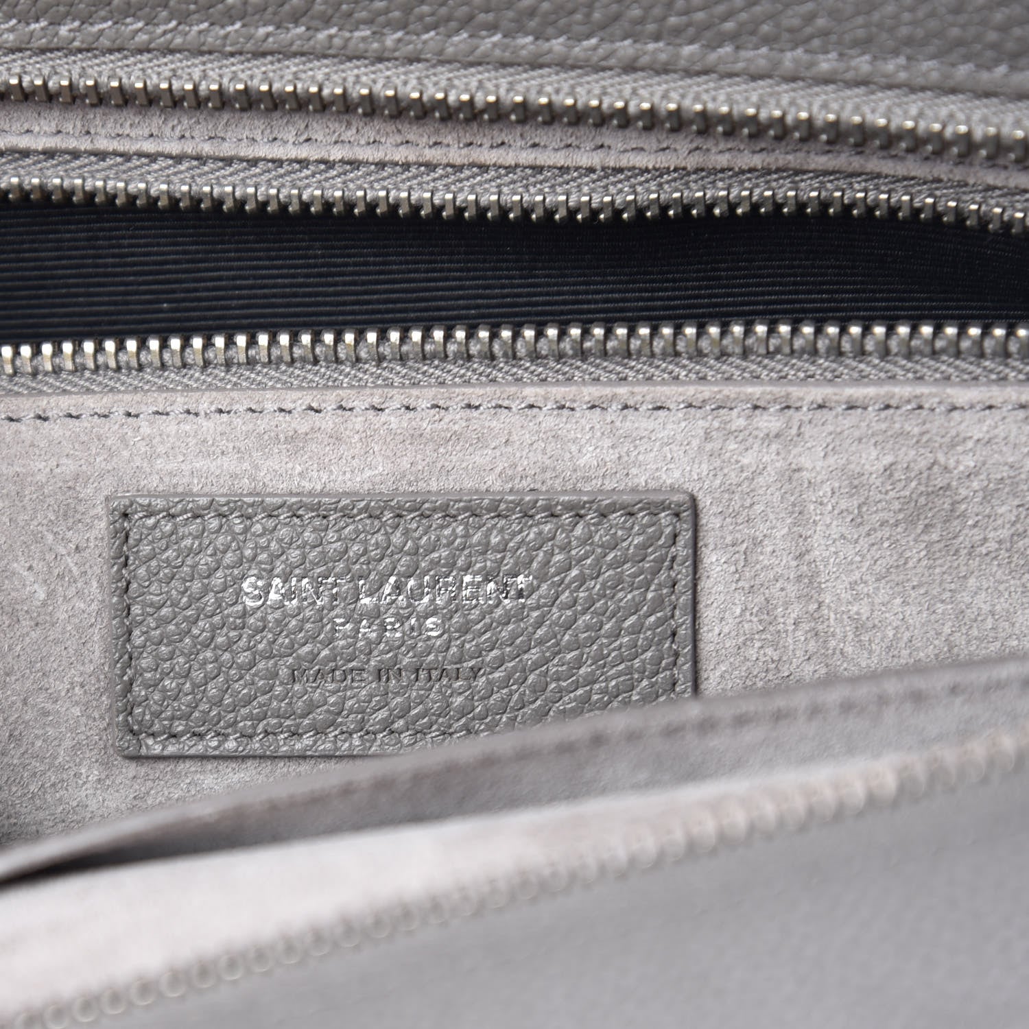 Saint Laurent Grained Calfskin Small Cabas Rive Gauche Fog 6 of 14