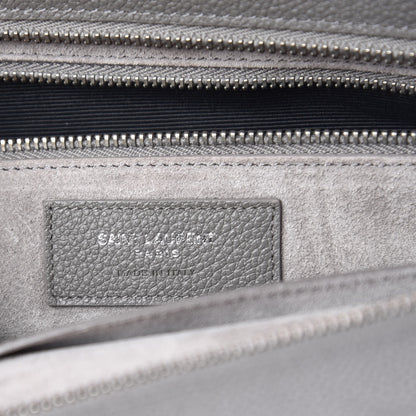 Saint Laurent Grained Calfskin Small Cabas Rive Gauche Fog 6 of 14