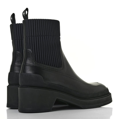 Hermes Calfskin Platform Ankle Boots 37.5 Black 4 of 7