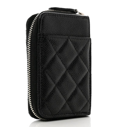 Chanel Caviar Quilted Zip Card Holder Black 3 of 7