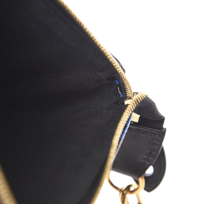 Louis Vuitton Colored Monogram Mini Pochette Accessories Blue Black 7 of 9