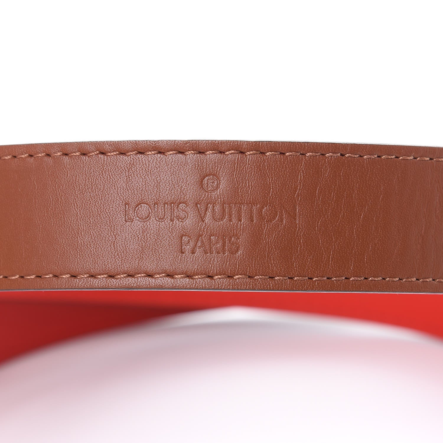 Louis Vuitton Calfskin Tuileries Shoulder Strap Caramel Rouge 4 of 4