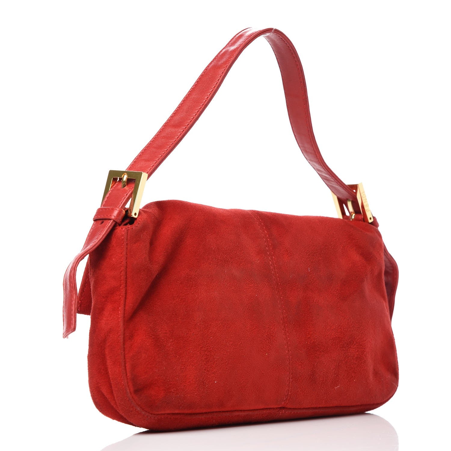 Fendi Suede Baguette Red 3 of 8