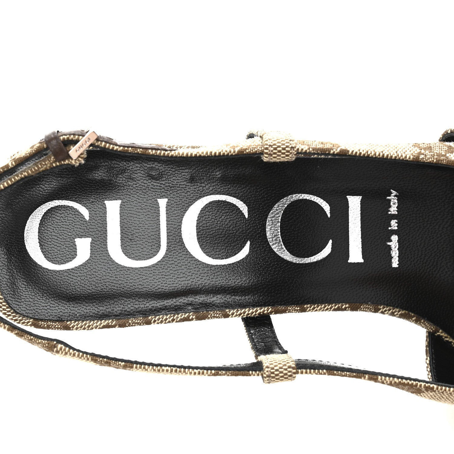 Gucci Monogram Malga Kid Square G 75mm Slingback Pumps 38 Beige Ebony New Acero 8 of 10