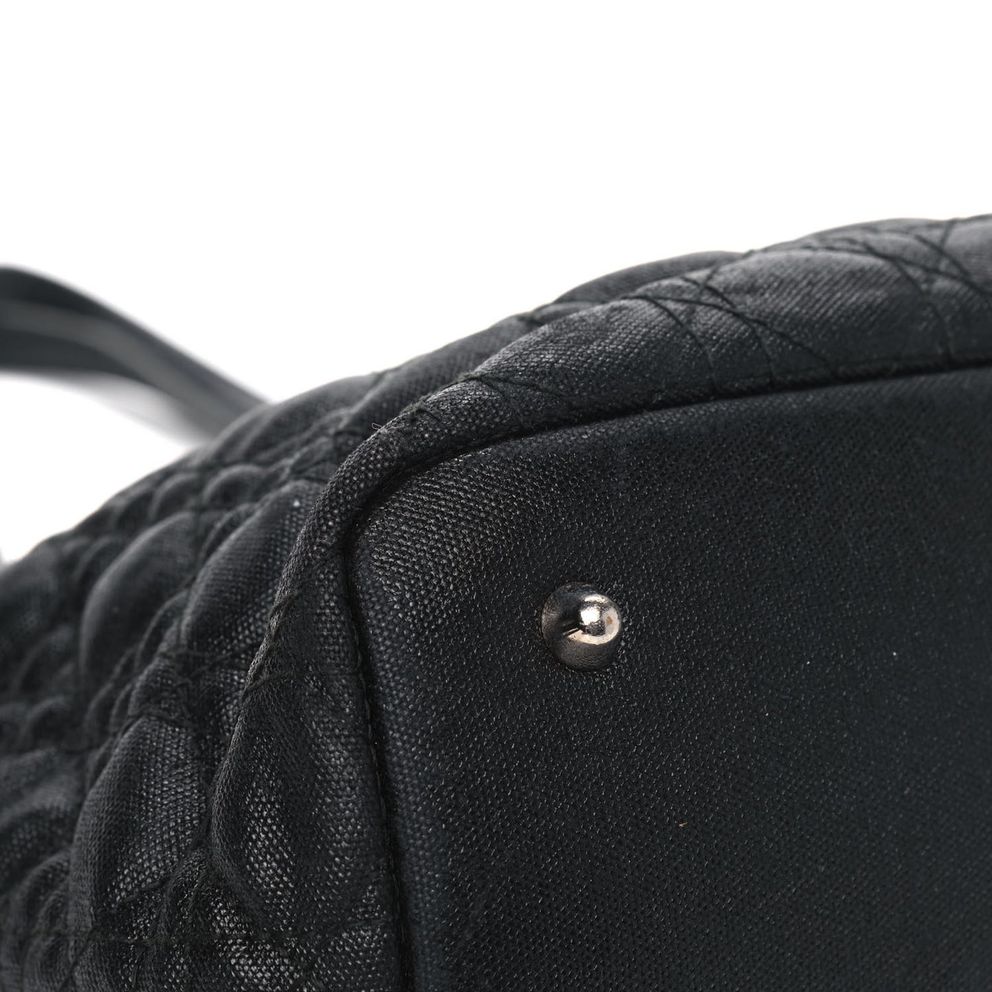 Coated Canvas Cannage Medium Panarea Tote Black