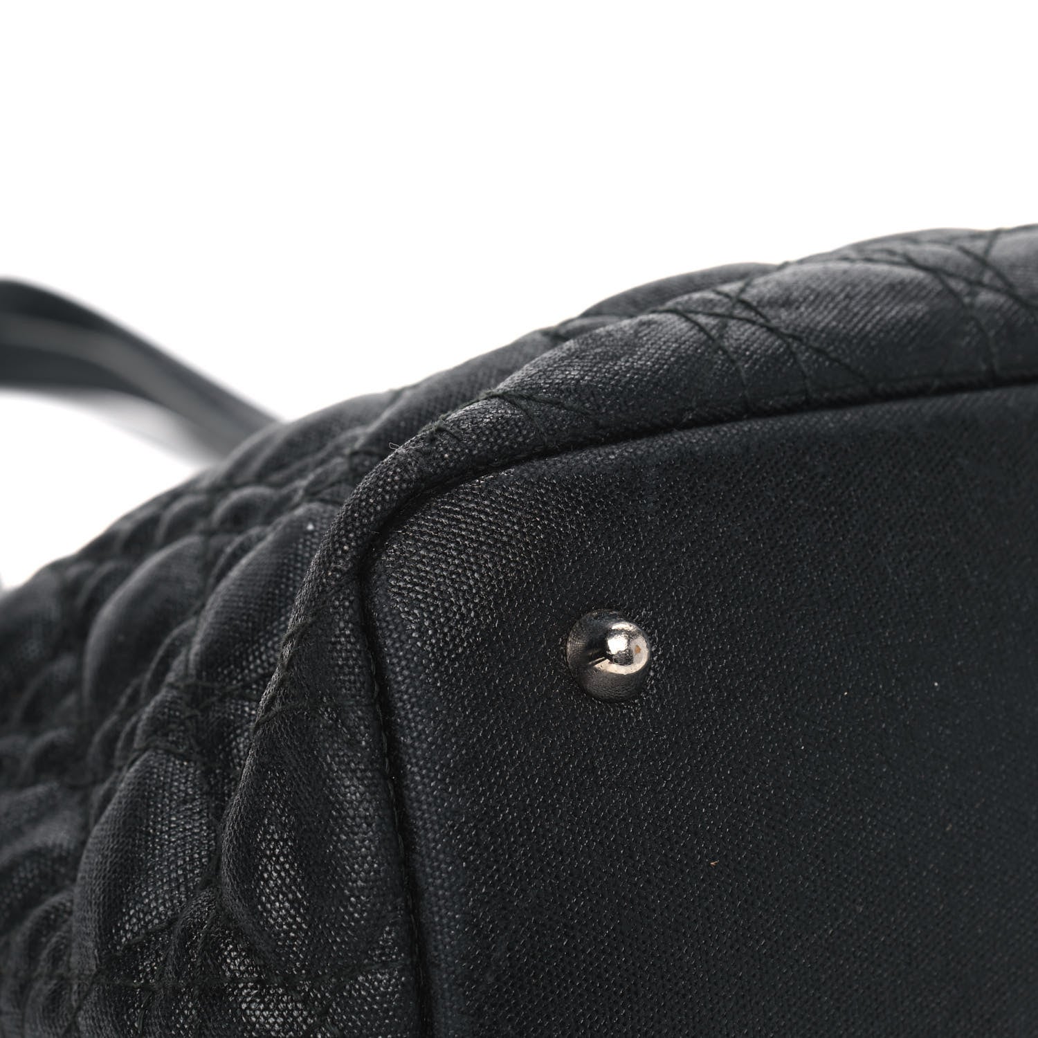 Christian Dior Coated Canvas Cannage Medium Panarea Tote Black 8 of 15