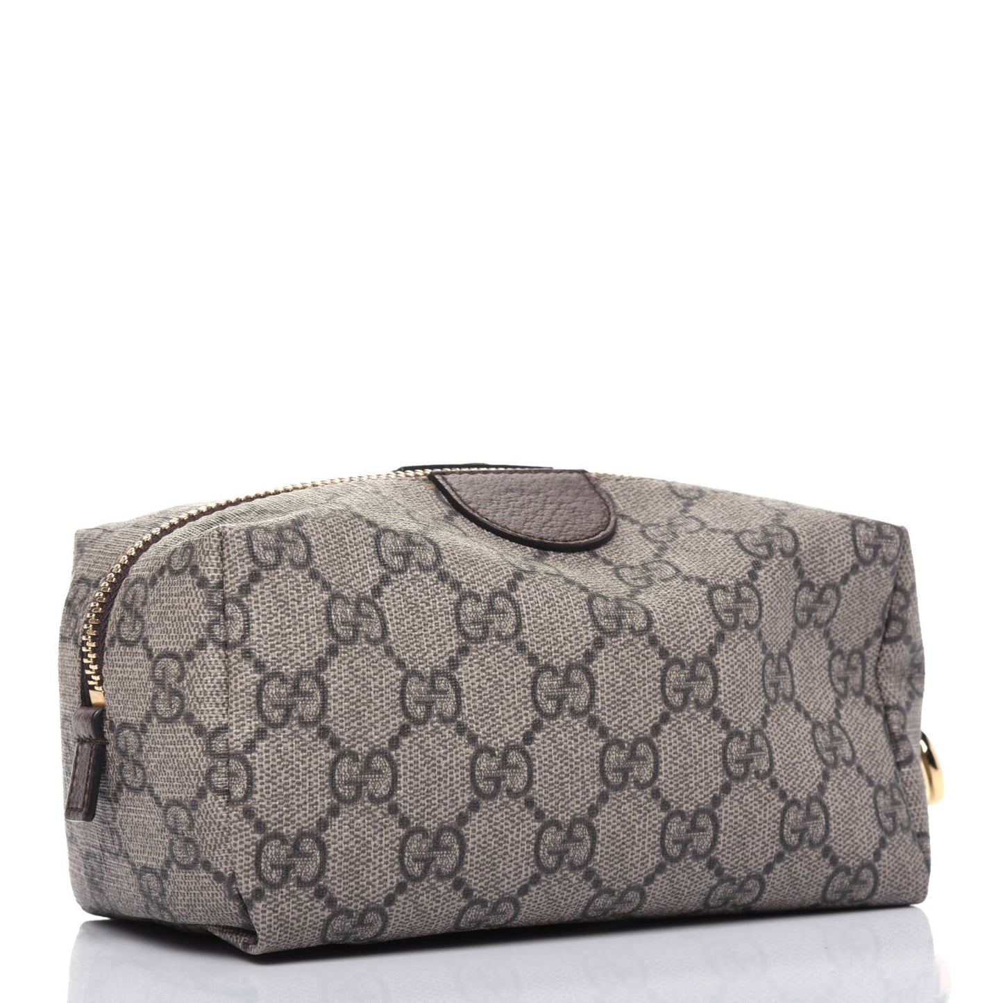 Soft GG Supreme Monogram Calfskin Medium Ophidia Cosmetic Case Beige Ebony New Acero