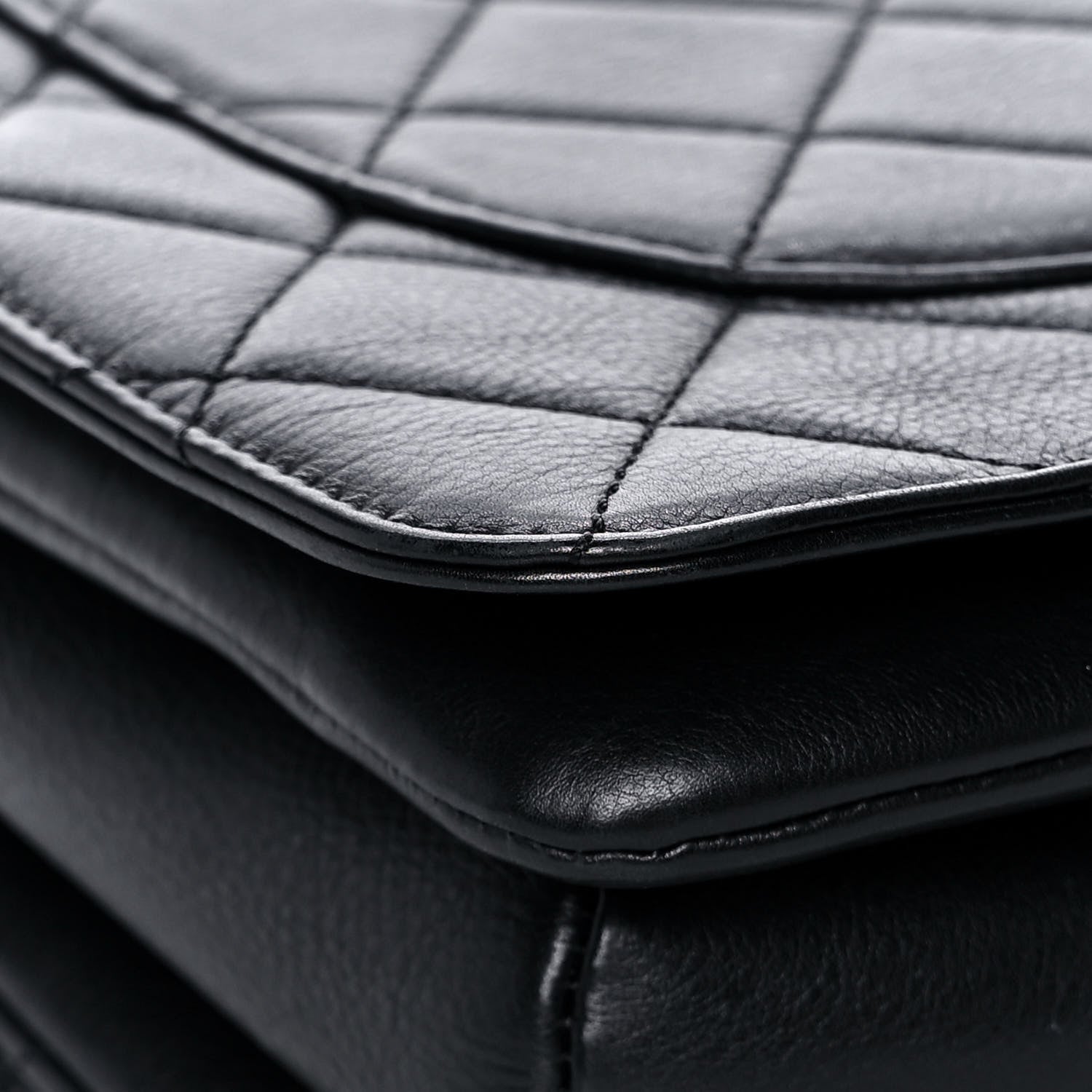 Chanel Calfskin Quilted Small Gold Top Handle Flap Black 12 of 15