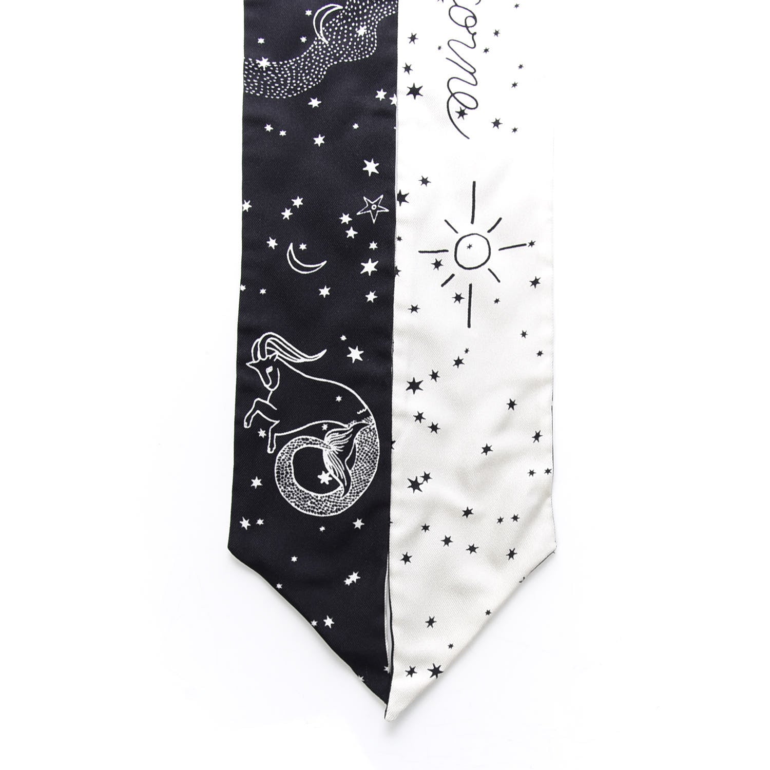 Christian Dior Silk Zodiac Capricorn Mitzah Scarf Black 3 of 3