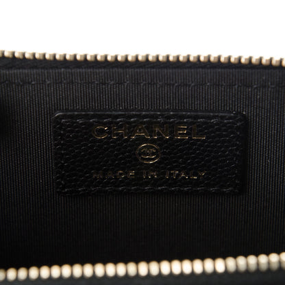 Chanel Caviar Camellia Embossed Key Holder Case Black 6 of 7