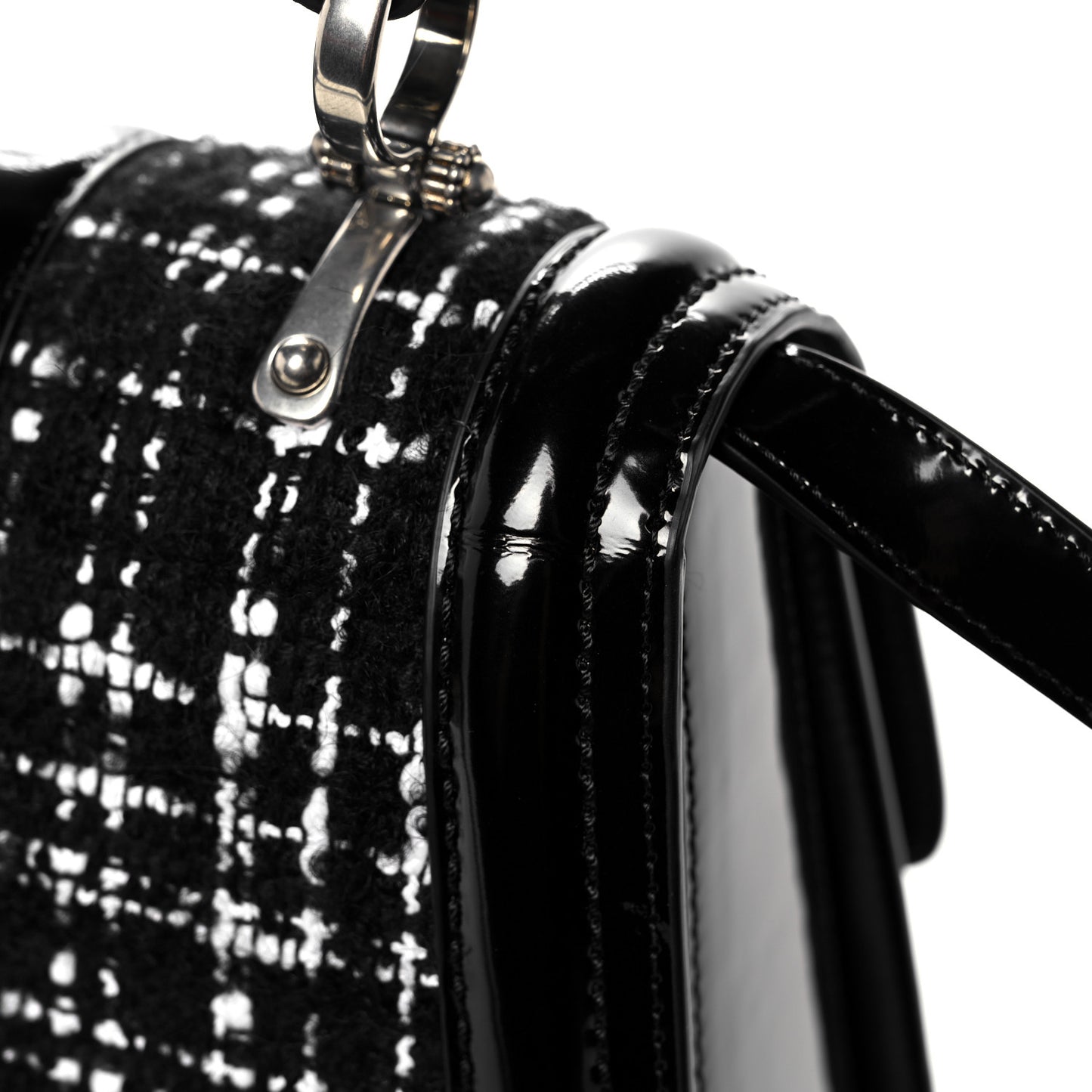 Polished Calfskin Tweed DG Amore Envelope Bag Black