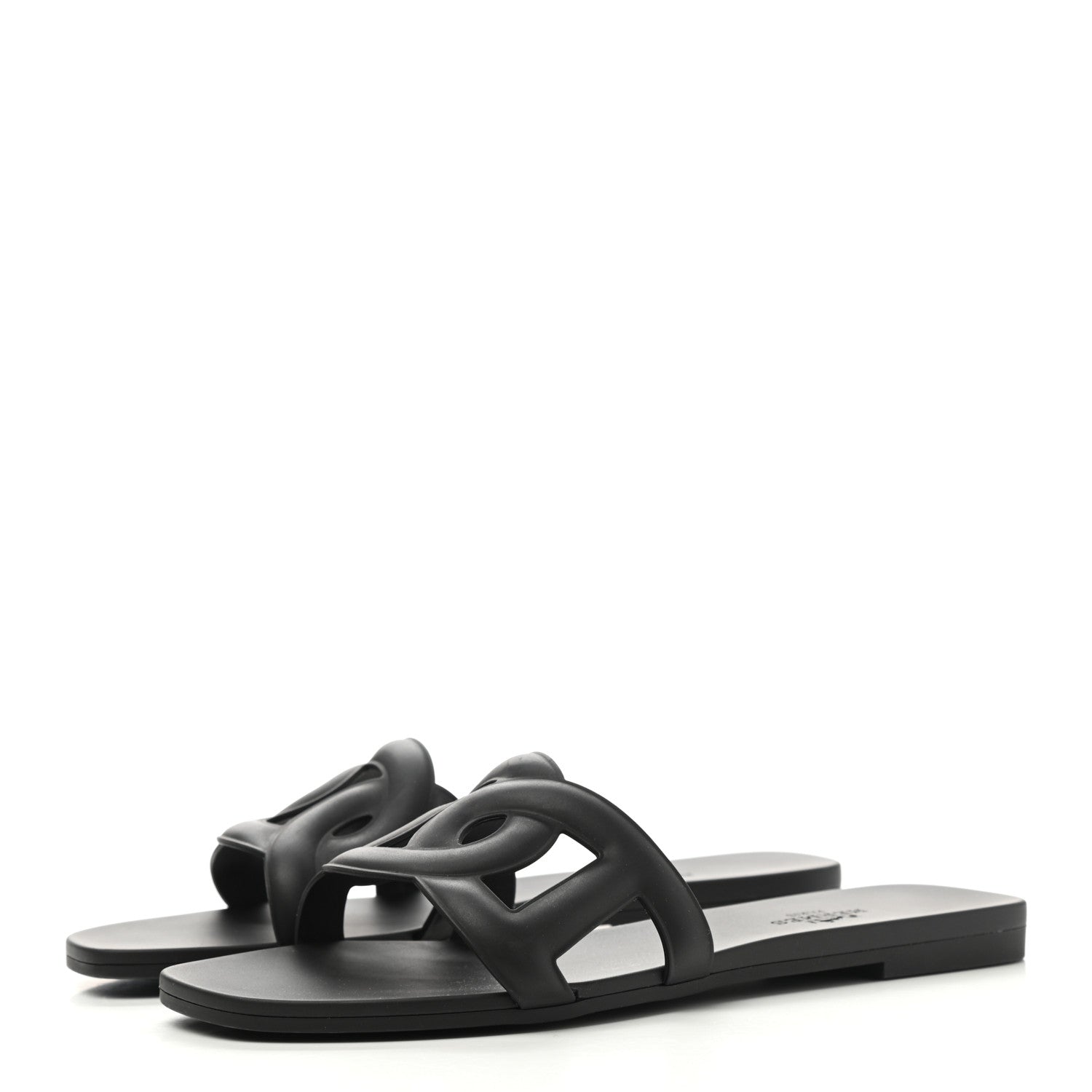 Hermes Rubber Aloha Sandals 35 Black 3 of 9